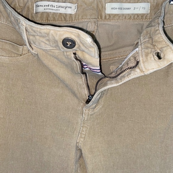 Pilcro and the Letterpress Tan Corduroy High-Rise Skinny Pants - Picture 3 of 7